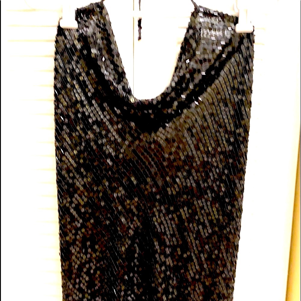 Silk Beaded Halter Top (OS)